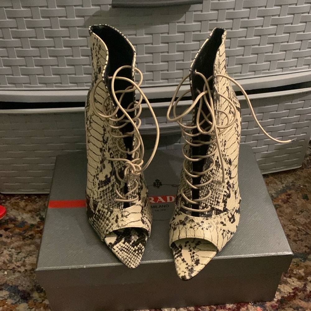 Animal Print Lace Up Heels